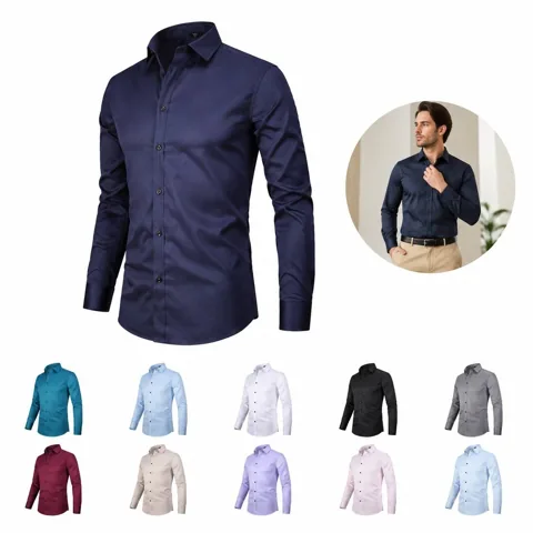 Men's Wrinkle-Resistant Button Down Business Shirt 2