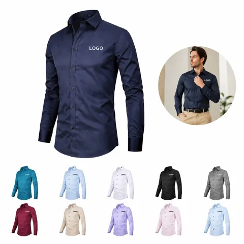 Men's Wrinkle-Resistant Button Down Business Shirt 1