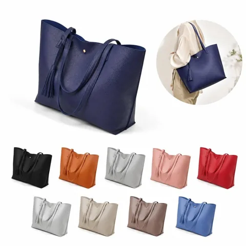 Women's Faux Leather Tassel Tote Bag for Daily Use 2