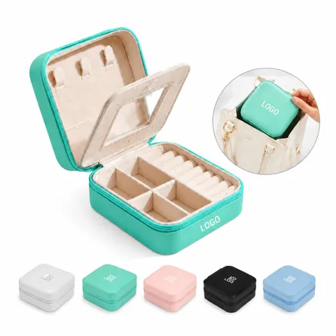 Compact Jewelry Storage Box with Compartments and Hooks