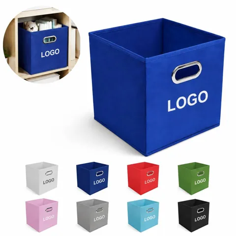 Collapsible Non-Woven Fabric Organizer Box with Handles