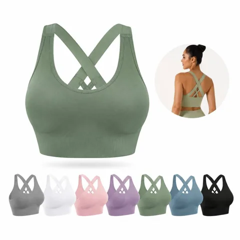 Women's High-Impact Strappy Sports Bra with Mesh 2