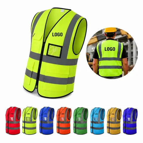 High-Visibility Breathable Mesh Safety Vest with Reflective