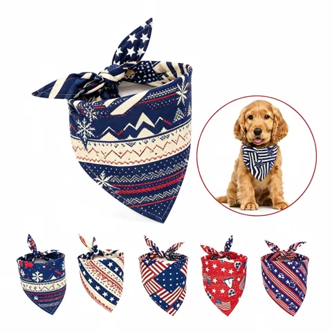 Polyester Triangle Pet Bandana with Vibrant Print for Dogs 2
