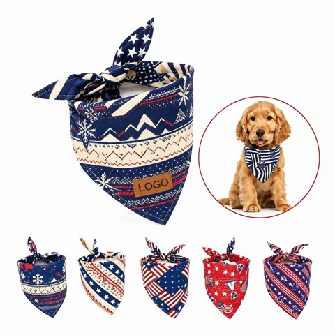 Polyester Triangle Pet Bandana with Vibrant Print for Dogs