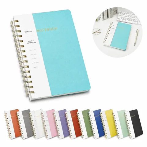 80-Sheet Twin Wire Binding Notebook for Note-Taking and 2
